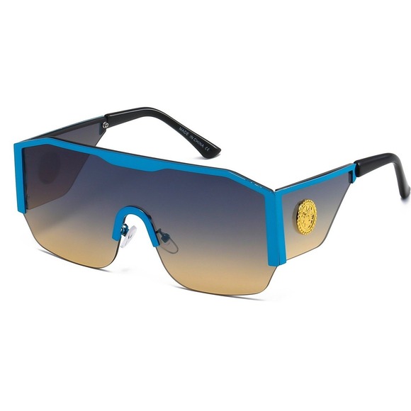 Shield Sunglasses Oversized‎ Flat Top Rimless Sunglasses Fashion Sun Glasses New - Picture 1 of 1